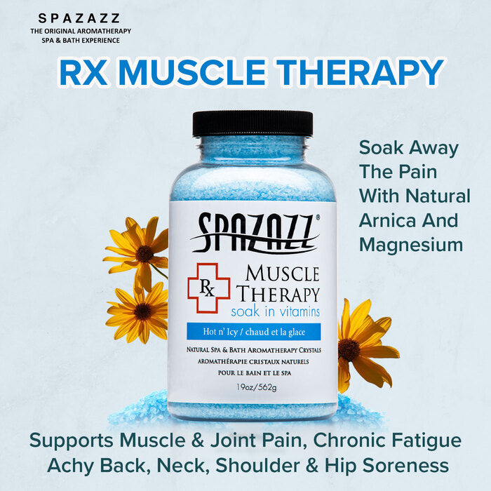 Spazazz Rx Muscle Therapy Natural Spa & Bath Salt Aromatherapy Crystals 19oz- Hot 'N Icy