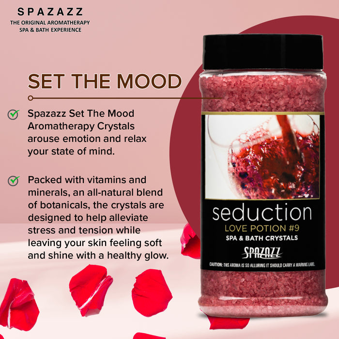 Spazazz SPZ-505 Set The Mood Bath Crystals, 17-Ounce, Love Potion No.9 Seduction