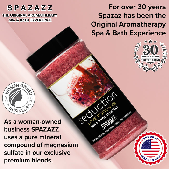 Spazazz SPZ-505 Set The Mood Bath Crystals, 17-Ounce, Love Potion No.9 Seduction