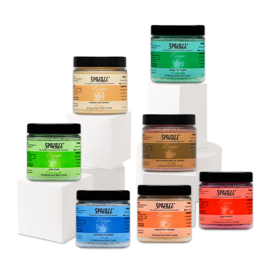 Ultimate Escape Bundle: Spazazz Escape Collection Bath Salts, 7-Pack with Towel