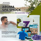 Non Chlorine Spa Shock 2 Pack - Lavender Isle and Mentha Grove- 2.2lb Jars of Aromatherapy Spa & Hot Tub Non Chlorine Clarifier and Oxidizing Shock - with Sponge & Tub Care Ebook
