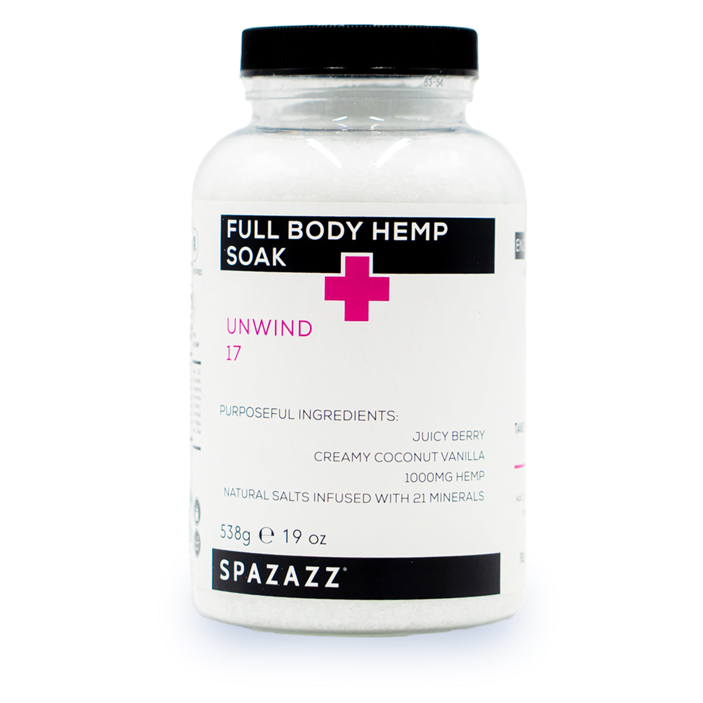 Full Body Hemp Soak - Unwind 17 - Juicy Berry, Creamy Coconut Vanilla, 1000mg Hemp, Natural Salts