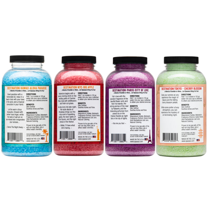 Spazazz Destinations Collection Bundle Aloha Paradise, Big Apple, City of Love, Cherry Blossom - Skin Moisturizer