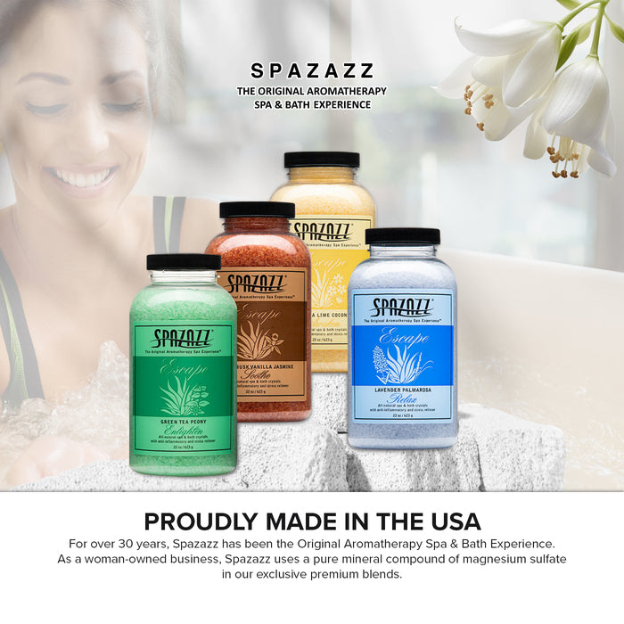 Serene Escape Bundle: 4-Pack (22oz each) - Lavender Palmarosa, White Musk Vanilla Jasmine, Verbena Lime Coconut, Green Tea Peony