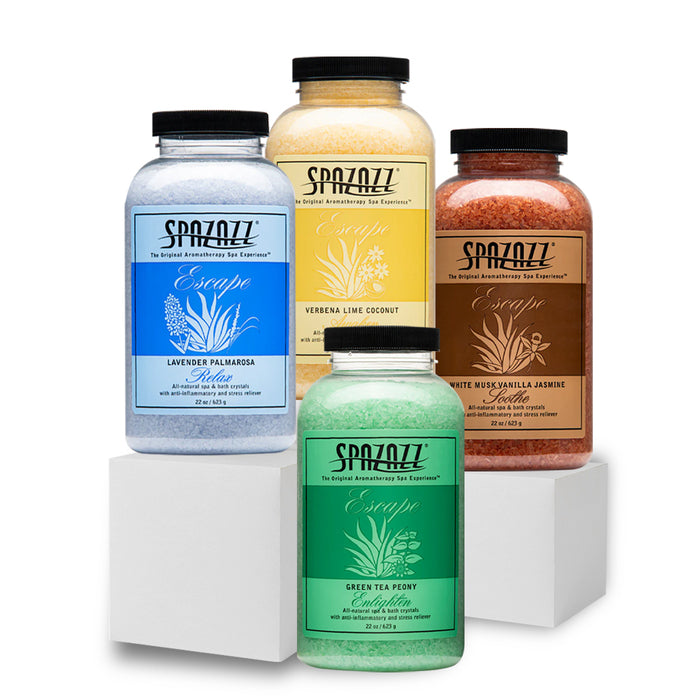 Serene Escape Bundle: 4-Pack (22oz each) - Lavender Palmarosa, White Musk Vanilla Jasmine, Verbena Lime Coconut, Green Tea Peony